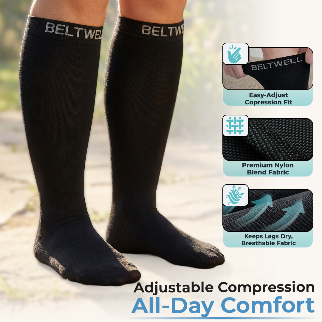 Beltwell® The Original Extra Wide StretchKnit™ Compression Socks 20-30 mmHg