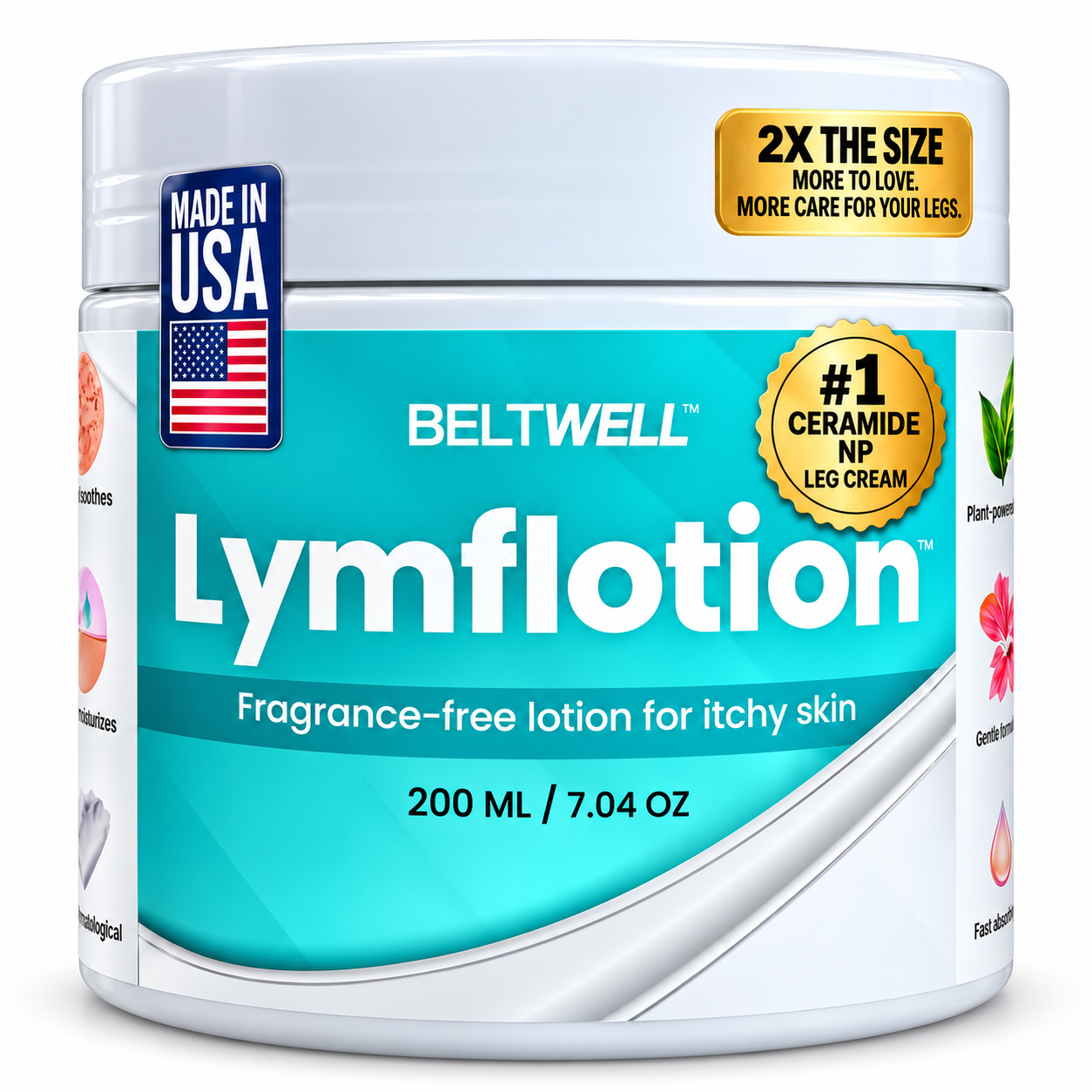 Fragrance-Free Non-Greasy Anti-Itch Ceramide NP Leg Lotion For Dry, Red, Sensitive, Discolored, Crepey Skin