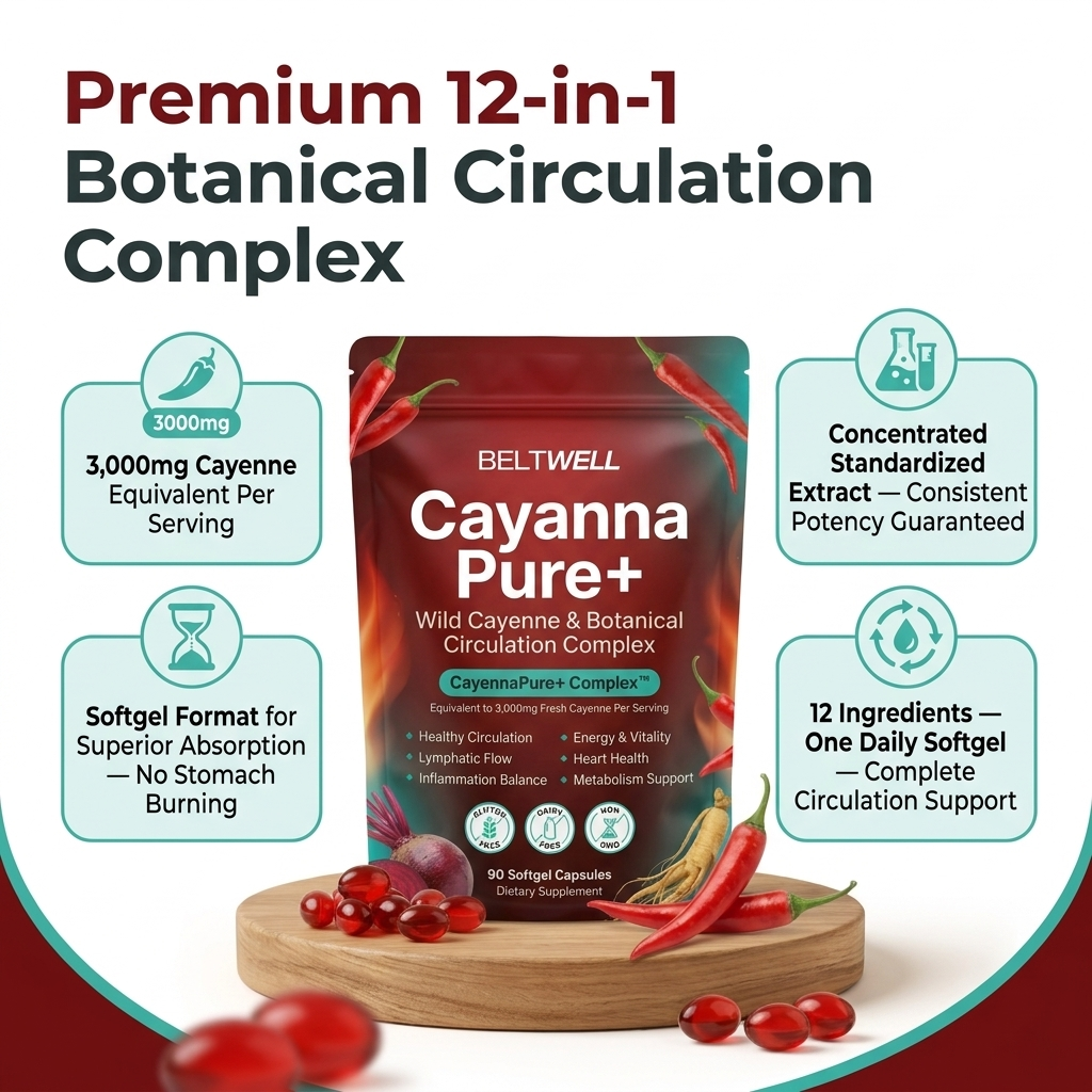 Beltwell® CayannaPure+ Wild Cayenne & Botanical Lymphatic Circulation Support Complex