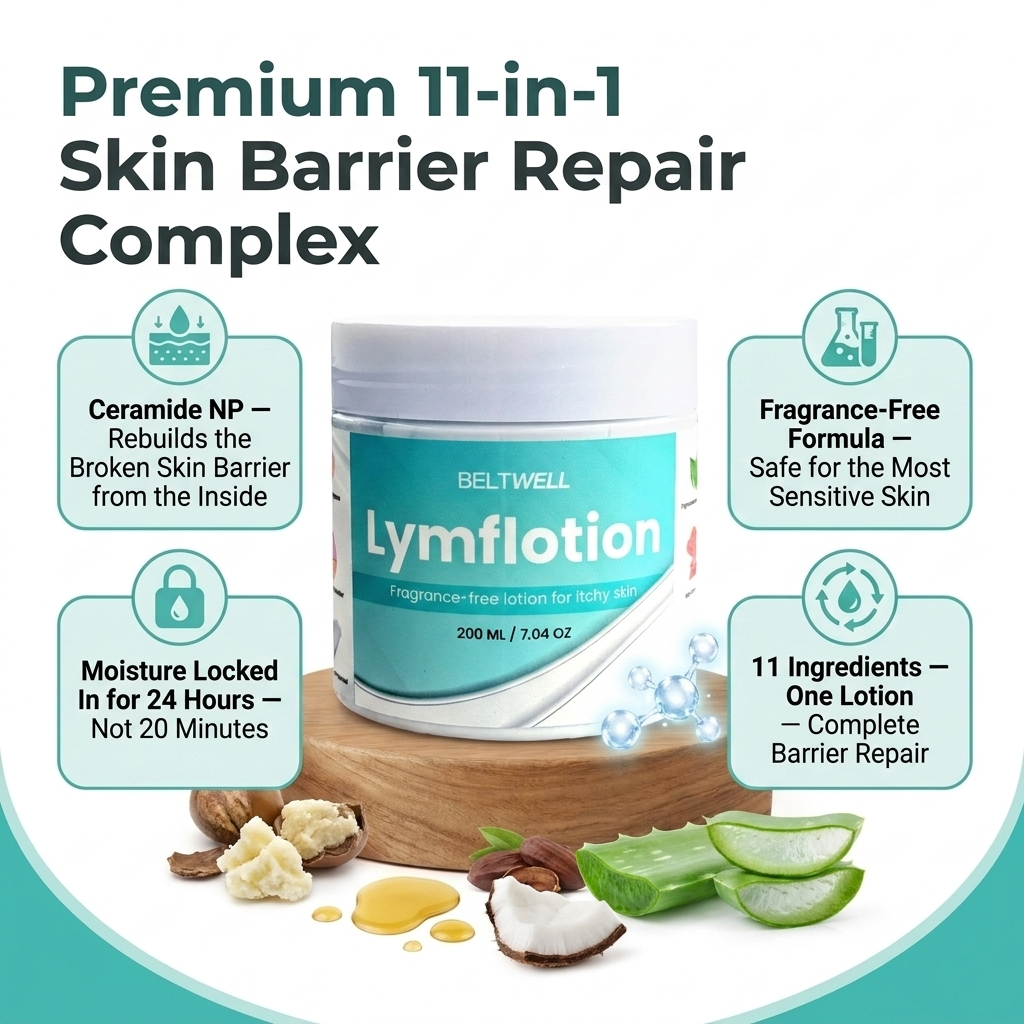 Lymphatic Support Fragrance-Free Non-Greasy Anti-Itch Ceramide NP Lotion