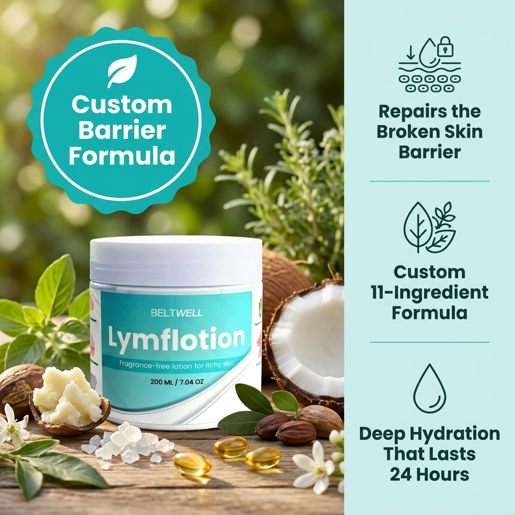Lymphatic Support Fragrance-Free Non-Greasy Anti-Itch Ceramide NP Lotion