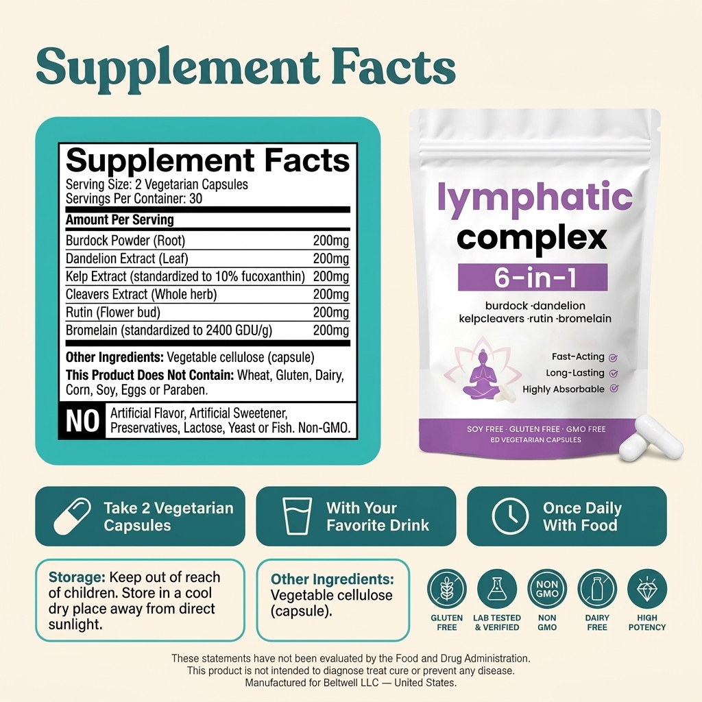 Beltwell® Lymphatic Support+ 6 in 1 Complex